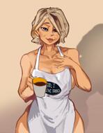 1girls apron apron_only blonde_hair coffee_cup cup dimodrawings earrings female female_only hair_over_one_eye hi_res holding_cup looking_at_viewer martha_stewart mature_female medium_hair nude nude_underneath real_person sideboob smiling smiling_at_viewer solo text_on_apron text_on_clothing wide_hips // 1624x2112 // 209.4KB