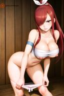 1girls 2023 ai_generated angry bandage bandages bent_over blush breasts breasts_out brown_eyes clothing detailed embarrassed erza_scarlet fairy_tail female female_focus female_only hi_res illumaru lingerie looking_at_viewer medium_breasts nipples pale-skinned_female pale_skin panties panties_down panties_pull partially_clothed red_hair small_breasts solo solo_female solo_focus stable_diffusion standing stripping thighs underwear undressing white_panties // 2228x3342 // 383.3KB