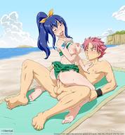 1boy 1girl ahegao anus arm_tattoo armband ass bare_arms bare_breasts bare_knees bare_legs bare_shoulders bare_thighs barefoot beach beach_towel bikini bikini_skirt blue_hair blush bow breast_squeeze breasts brown_eyes cowgirl_position erect_nipples fairy_tail feet female frilled_bikini frills functionally_nude hair_bow hair_ornament hetero kojack legs lips long_hair male medium_breasts naked_towel natsu_dragneel nipples nude_male open_mouth penis pink_hair pussy_juice saliva saliva_drip sex short_hair spiky_hair straddling sweat swimsuit tattoo teeth testicles thighs tied_hair tongue tongue_out towel vaginal wendy_marvell whentai // 1080x1166 // 197.4KB