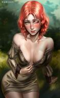 1girls armwear bare_shoulders blush elden_ring female female_focus female_only fromsoftware golden_eyes grass happy happy_female looking_at_viewer melina_(elden_ring) no_bra offering on_grass one_closed_eyes one_eye_closed outdoor outdoors outside painting_(artwork) ragecndy red_hair revealing_clothes sitting sitting_down smile smiling smiling_at_viewer solo solo_female solo_focus tattoo yellow_eyes // 1624x2658 // 336.1KB