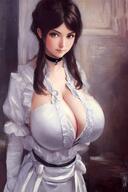 1female 2022 ai_generated artist_request big_breasts brown_hair bulging_breasts high_resolution long_hair looking_back original original_character stable_diffusion victorian // 880x1320 // 145.2KB