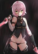 1girl armpits bandages bare_shoulders baretto_(karasi07) black_panties black_underwear blurry breasts cowboy_shot depth_of_field dual_wielding evil_smile fateapocrypha fategrand_order fate_(series) female green_eyes high_resolution jack_the_ripper_(fate) loli looking_at_viewer midriff navel outdoors pantsu rain scar short_hair silver_hair small_breasts smile solo stomach thighhighs underwear // 850x1199 // 137.3KB