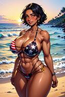 1girls 2024 abs ai_generated american_flag_bikini armpits beach big_breasts bikini black_hair blush blush_lines blushing_at_viewer bracelet breasts cleavage cloud collarbone dark_skin dark_skinned_female earrings exposed_thighs eyebrows eyelashes female female_only gigantic_breasts high_resolution highres hips hourglass_figure huge_breasts large_breasts looking_at_viewer midriff muscular muscular_female navel original original_character palm_tree palm_trees parted_lips rock rocks sea self_upload short_hair sky smile smiling smiling_at_viewer solo stable_diffusion standing sun sunny sunset teeth teeth_showing thighs toned toned_body toned_female tree trees voluptuous voluptuous_female water wave waves yellow_eyes yodayo // 1228x1842 // 333.5KB